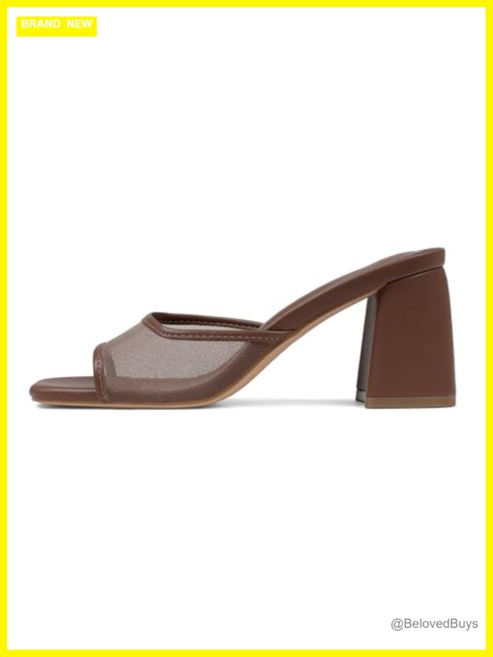 Women's Chunky Block Heel Mule Sandals Open Square Toe Slip On Dressy